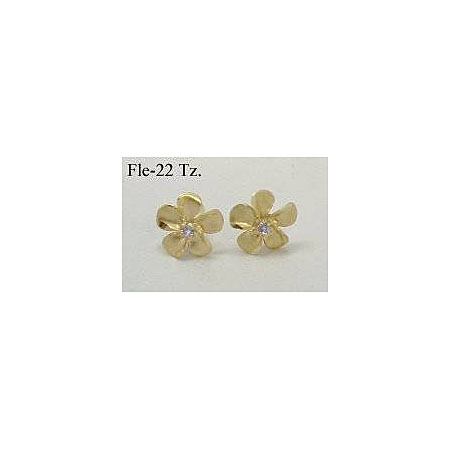 14k Gold Original Plumeria Earrings